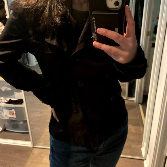 Paris Blues Black Short Trench Coat - Picture 6 of 6